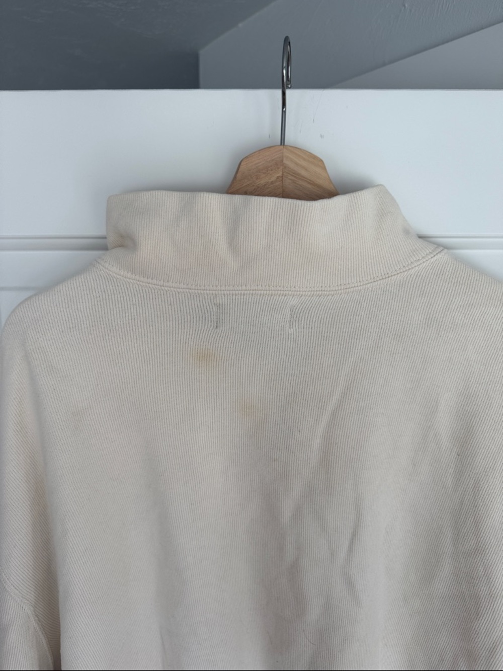 Vintage Polo Ralph Lauren Quarter Zip Pullover XXL Cream Project Piece - Picture 4 of 5